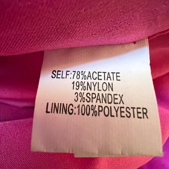 Kay Unger Size 8 Pink Satin Cap Sleeve Pleated Cocktail Sheath Dress - Picture 8 of 16